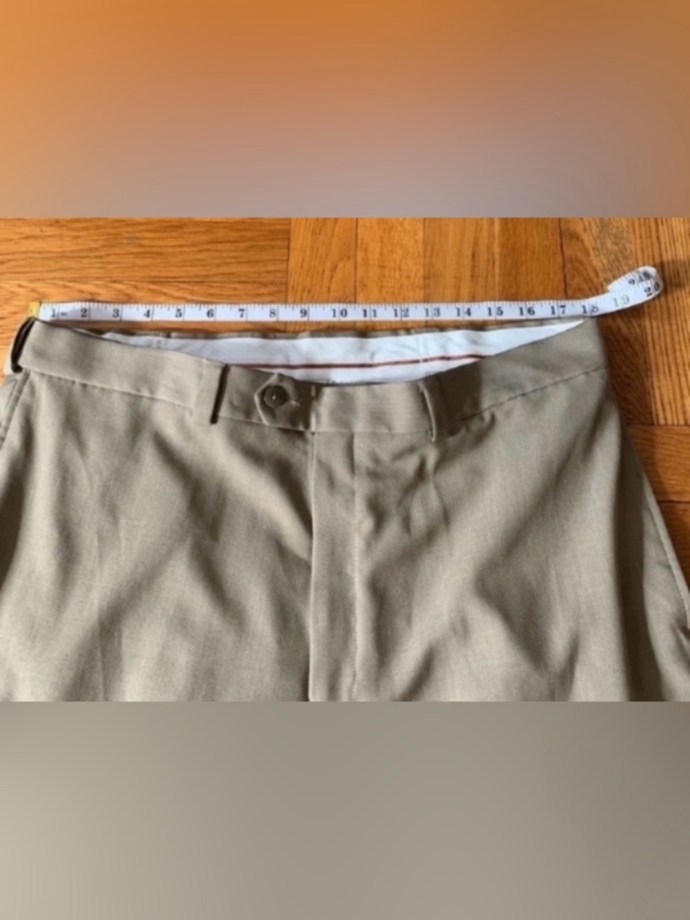 Haggar Men's Khaki Classic Fit Iron-Free Pants in Light Tan - Picture 8 of 12
